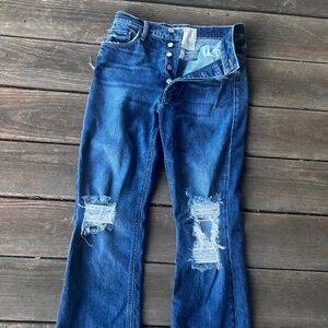 Mothers denim ‘tripper’  distressed cropped jeans